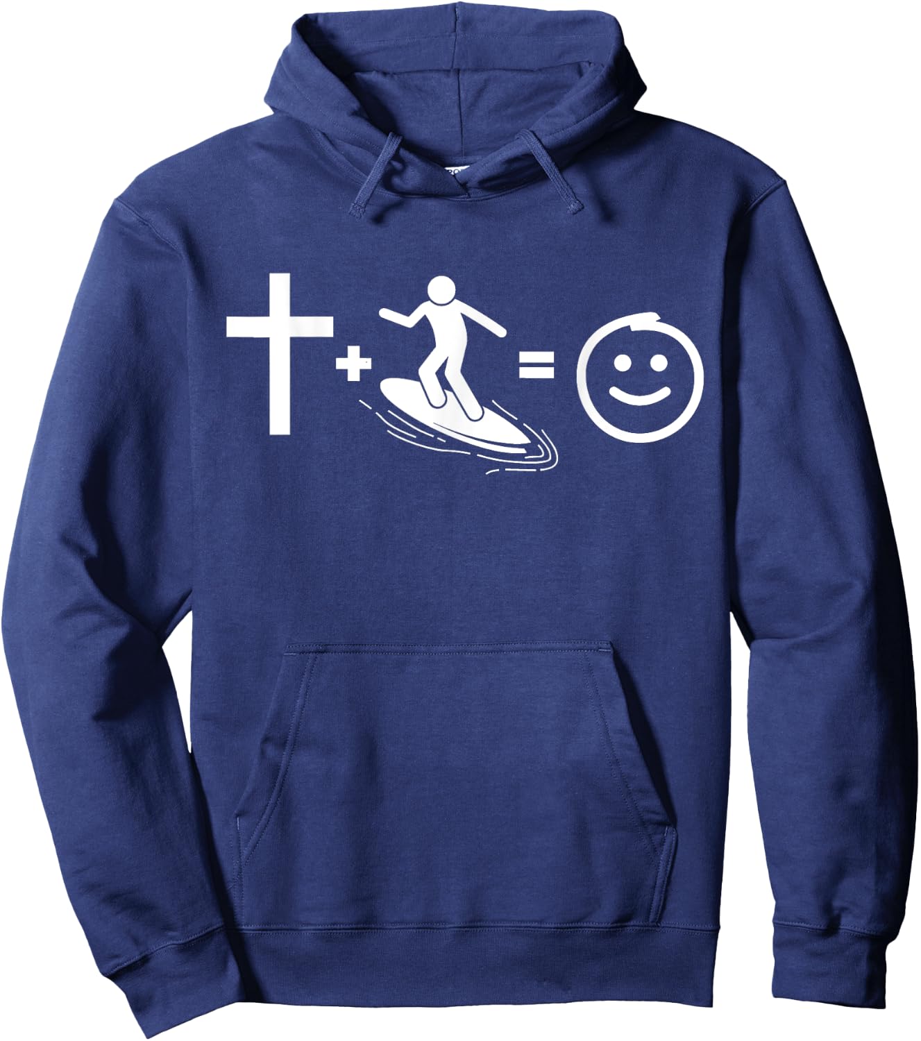 Jesus and surf makes me happy, Gift Christian surfers. Hoodie - Hoodie | Navy
