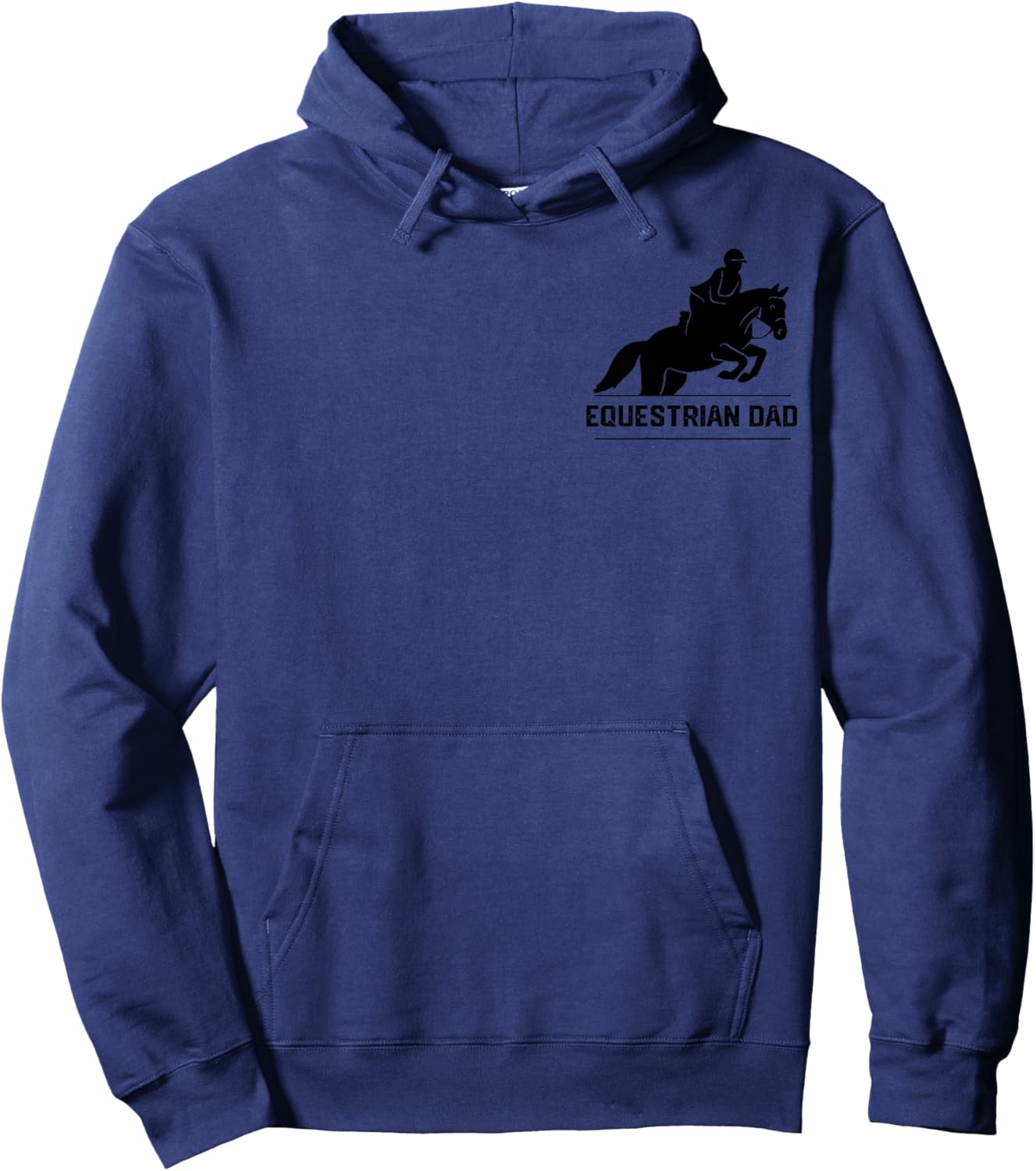 Equestrian dad life messy bun hair Horse Show dad Horseback Hoodie - Hoodie | Navy
