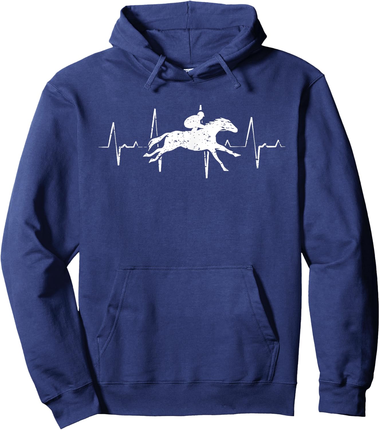 Heartbeat Heartline Heart Rate Horse Racing Hoodie - Hoodie | Navy