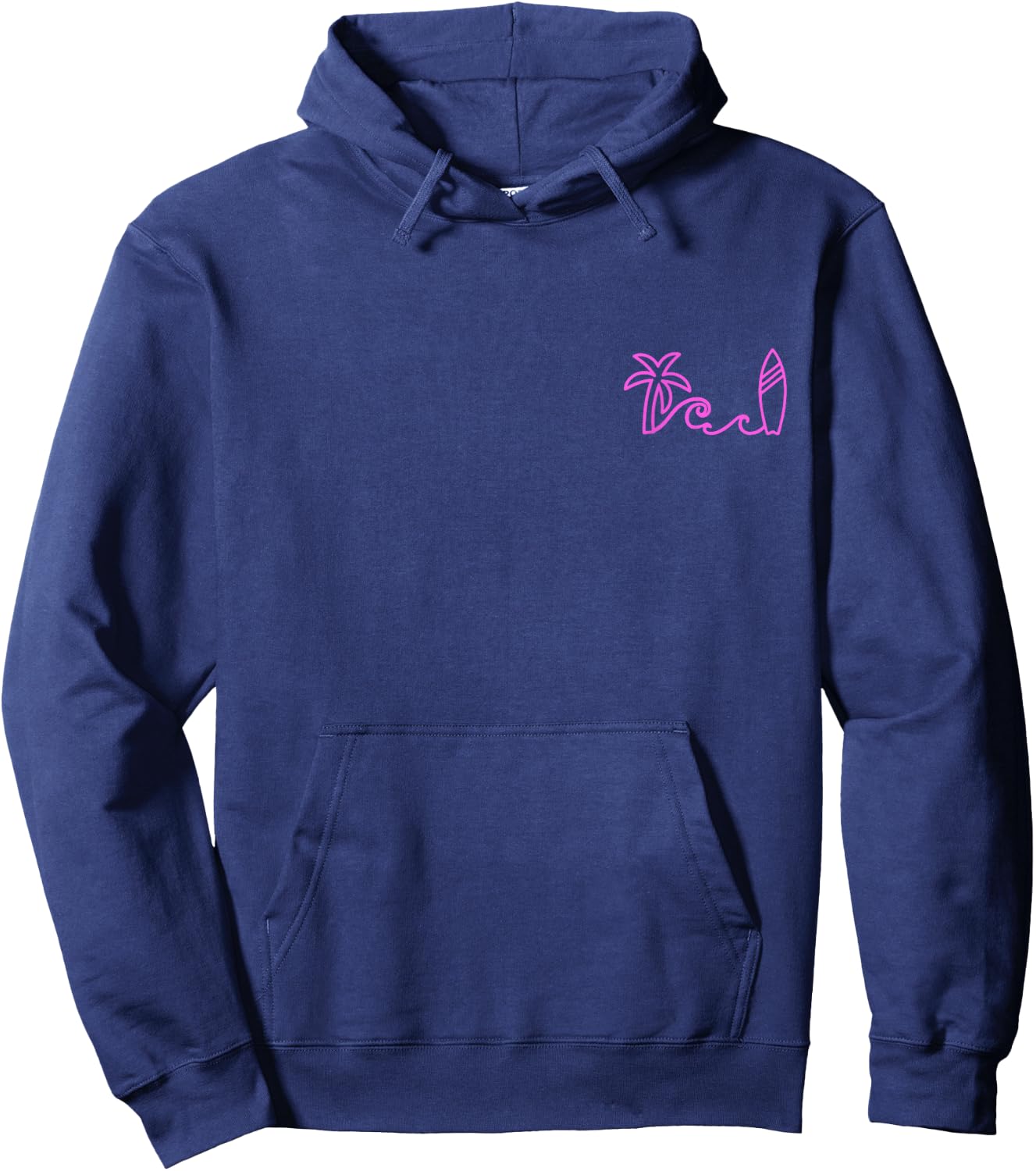 Surf Palm Tree Wave Surfboard Surfing Beach Surfer Hoodie - Hoodie | Navy