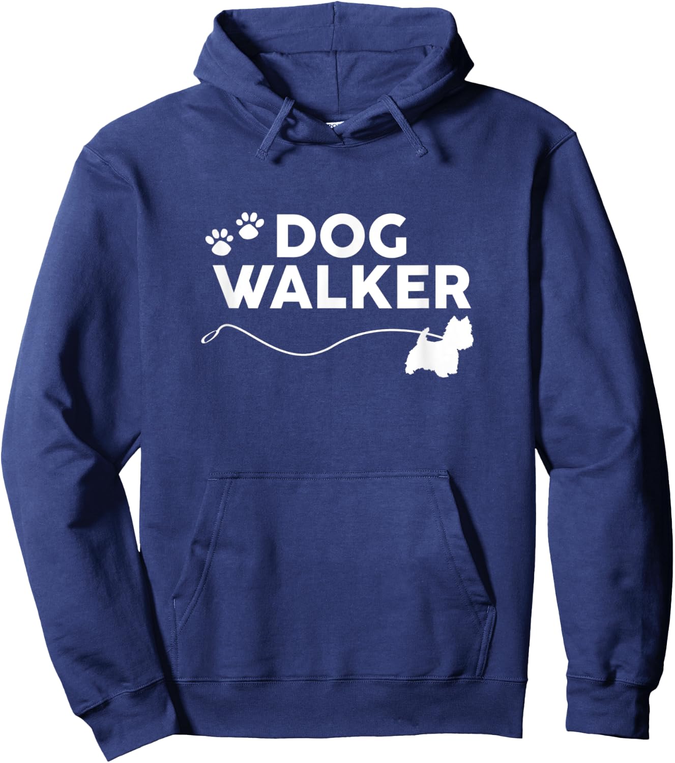 Westie Dog Walker Gifts Cute Dog Lover Walking Rescue Puppy Hoodie - Hoodie | Navy