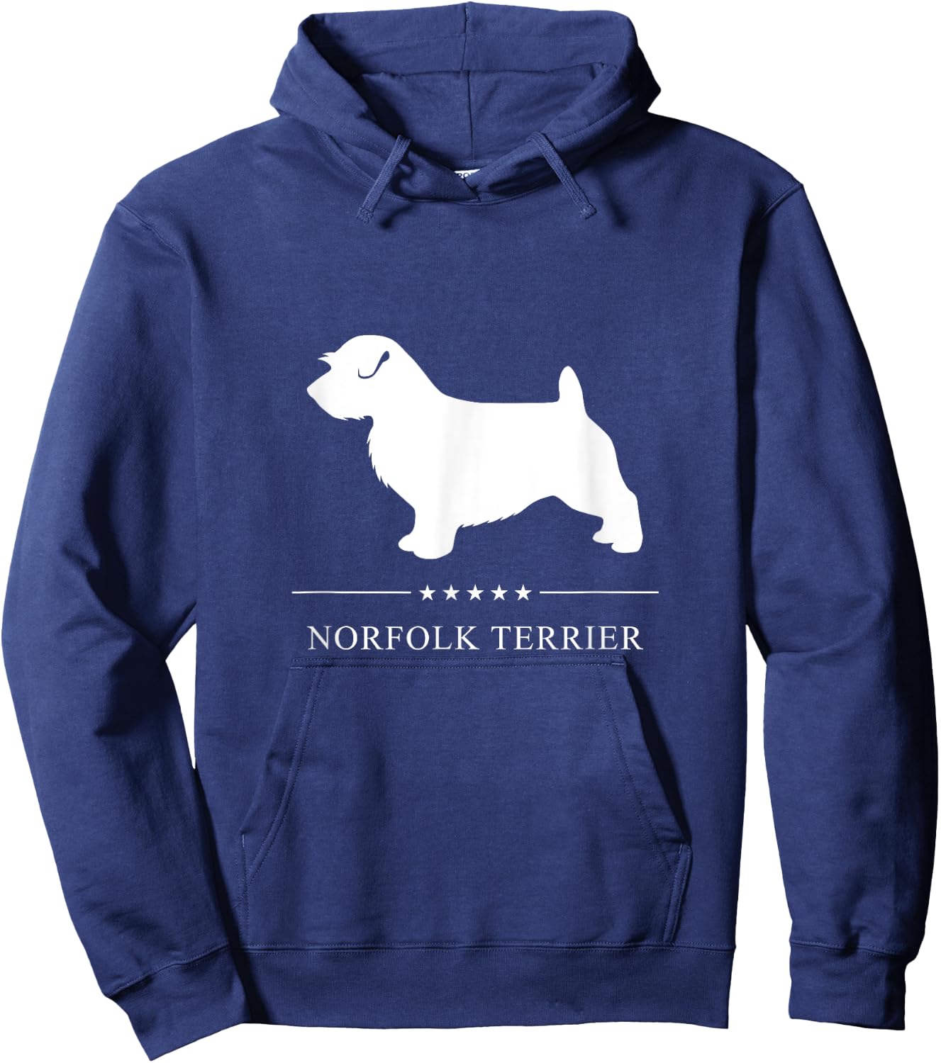 Norfolk Terrier Dog White Silhouette Hoodie - Hoodie | Navy