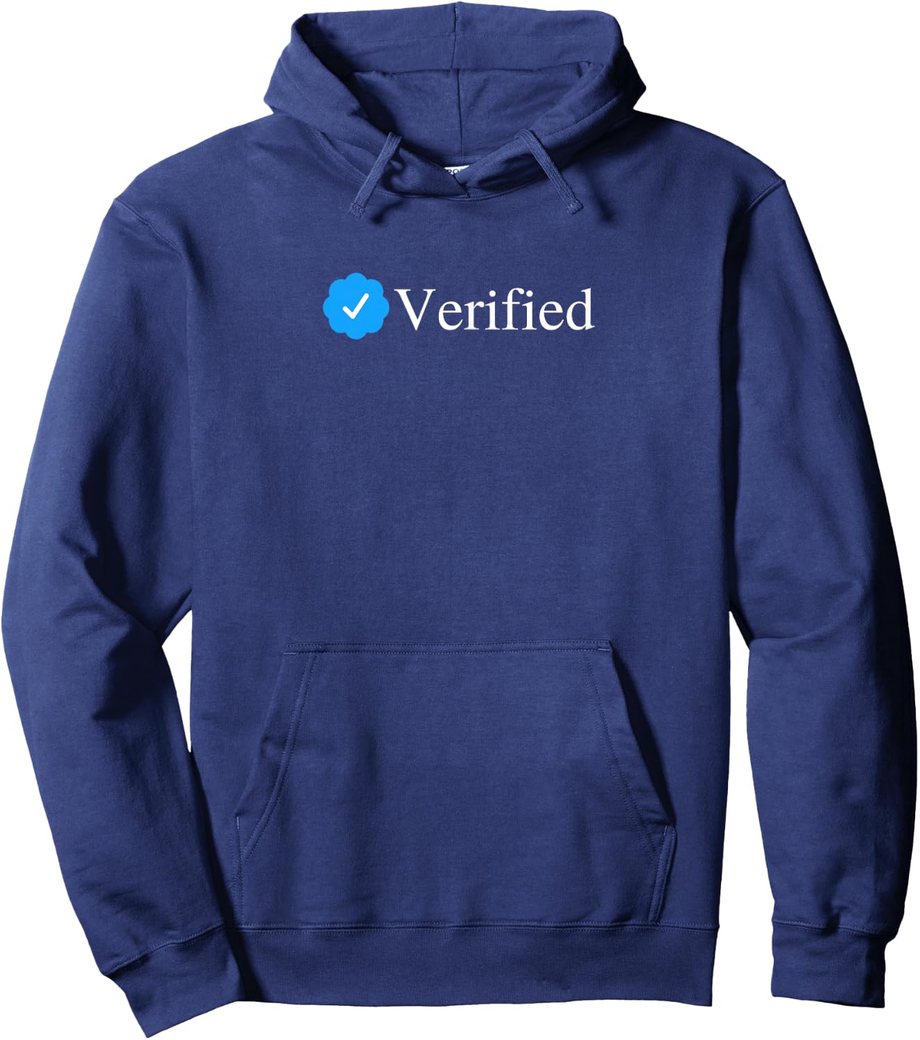 Social Media Blue Check Mark Verified Account Badge Hoodie - Hoodie | Navy