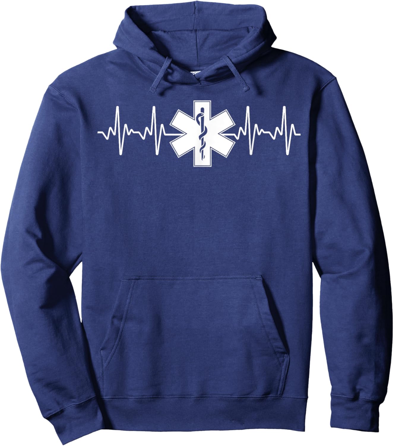 Funny EMT Paramedic Design Women ER Medic Heartbeat Hoodie - Hoodie | Navy