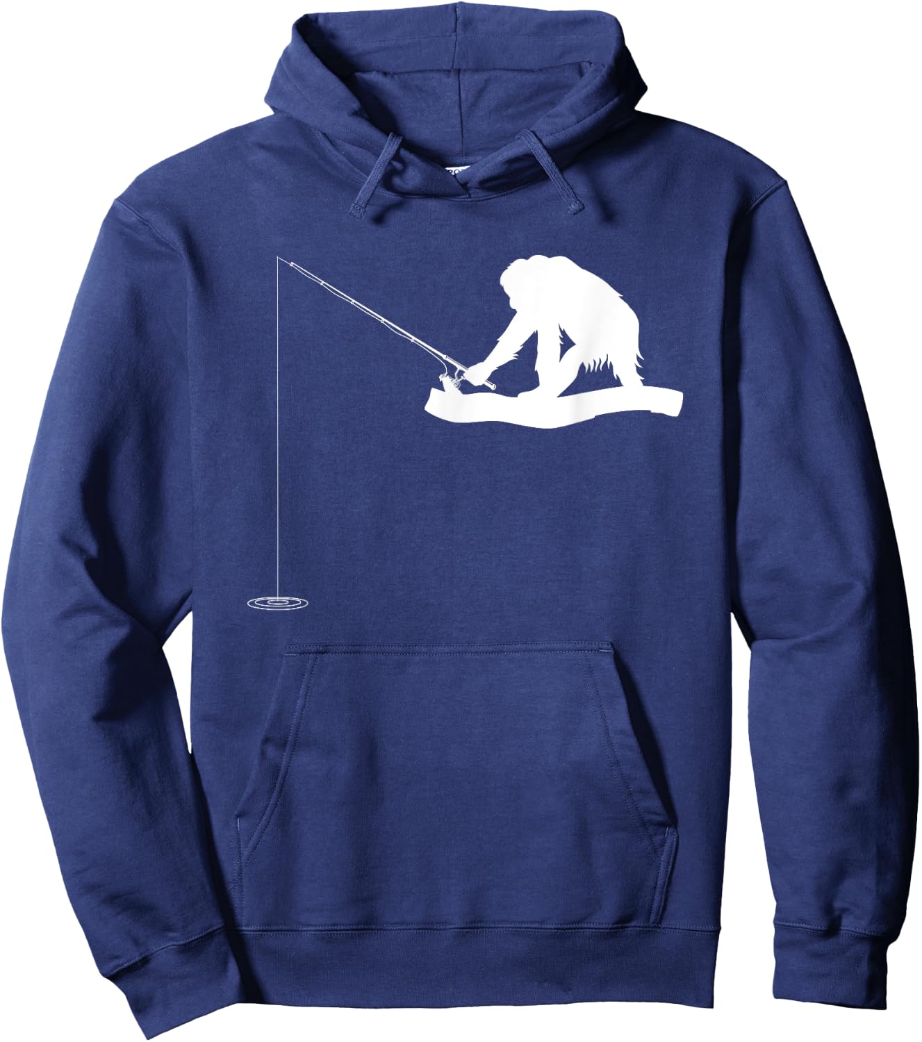 Fishing Monkey Orangutan Monkey Fishing Monkey Hoodie - Hoodie | Navy