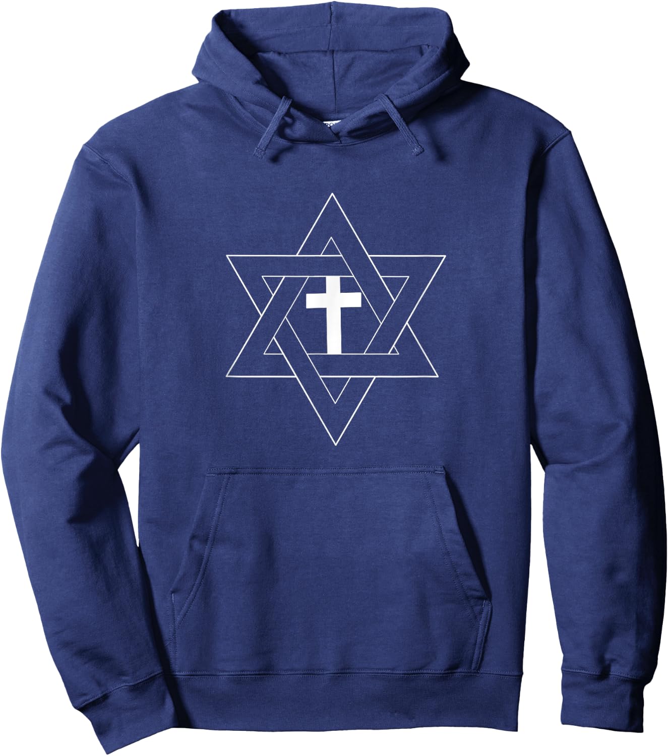 Star of David Cross Messianic Yeshua Jesus Yahshuah Y’shua Hoodie - Hoodie | Navy