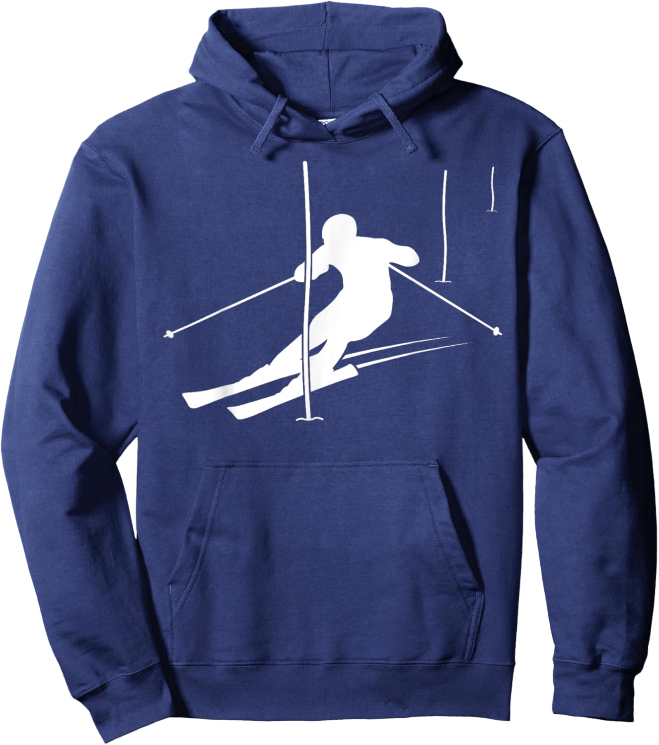Alpine ski racing, racing runner, ski slope, slalom course skier Hoodie - Hoodie | Navy