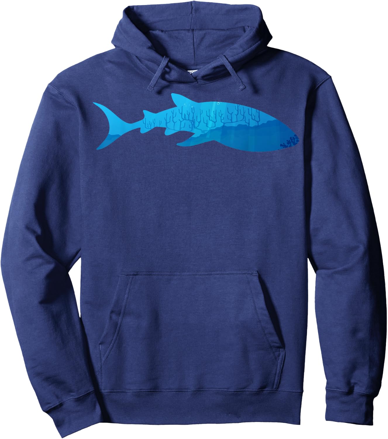 Animal Lover in the Nature with Silhouette of Whale Shark Hoodie - Hoodie | Navy
