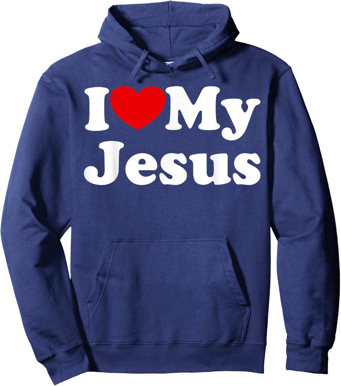I Love My Jesus Heart Design for Christians Who Love Jesus Hoodie - Hoodie | Navy