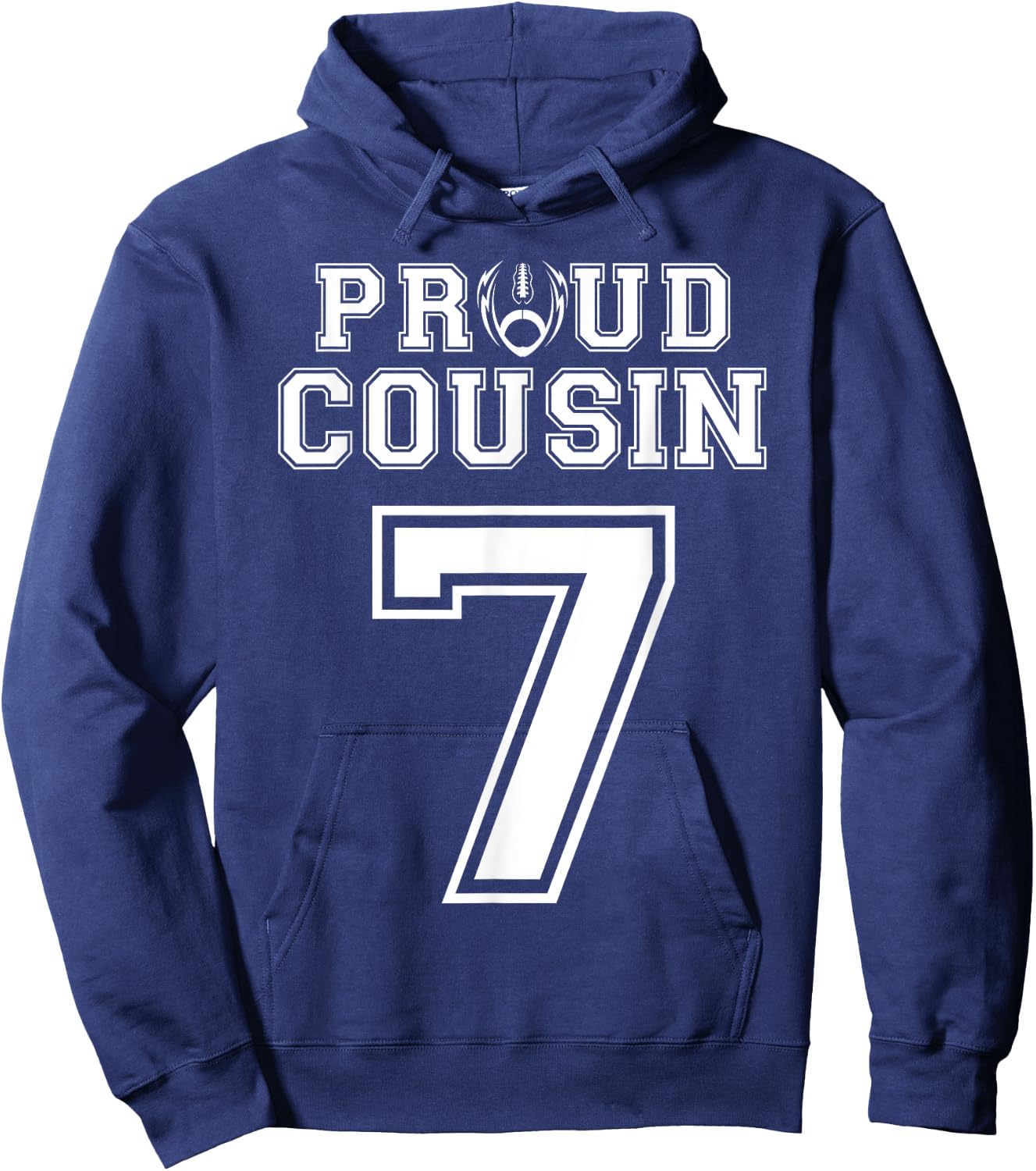 Custom Proud Football Cousin Number 7 Personalized Hoodie - Hoodie | Navy