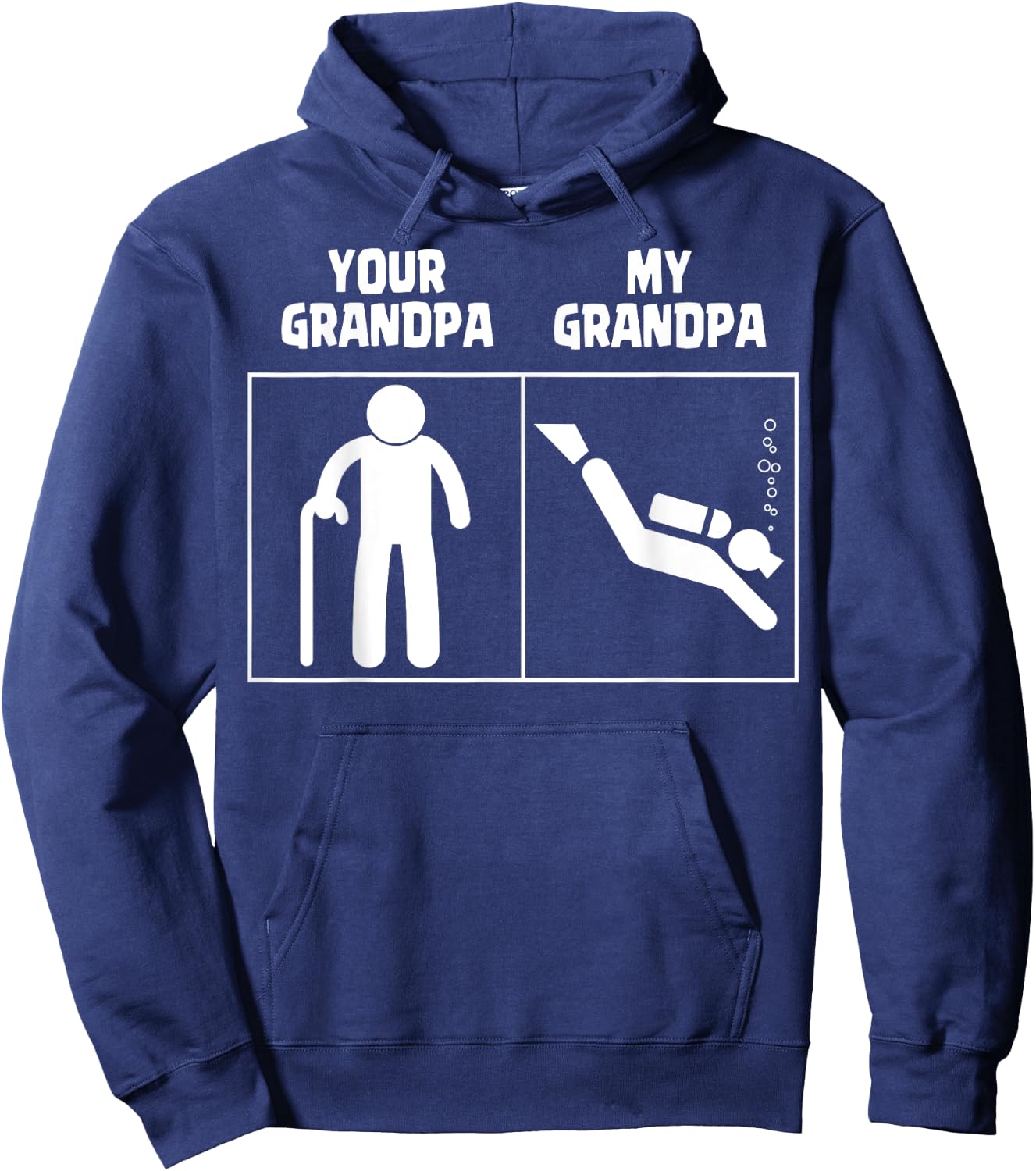 Your Grandpa My Grandpa Scuba Diving Art Dive Diver Funny Hoodie - Hoodie | Navy