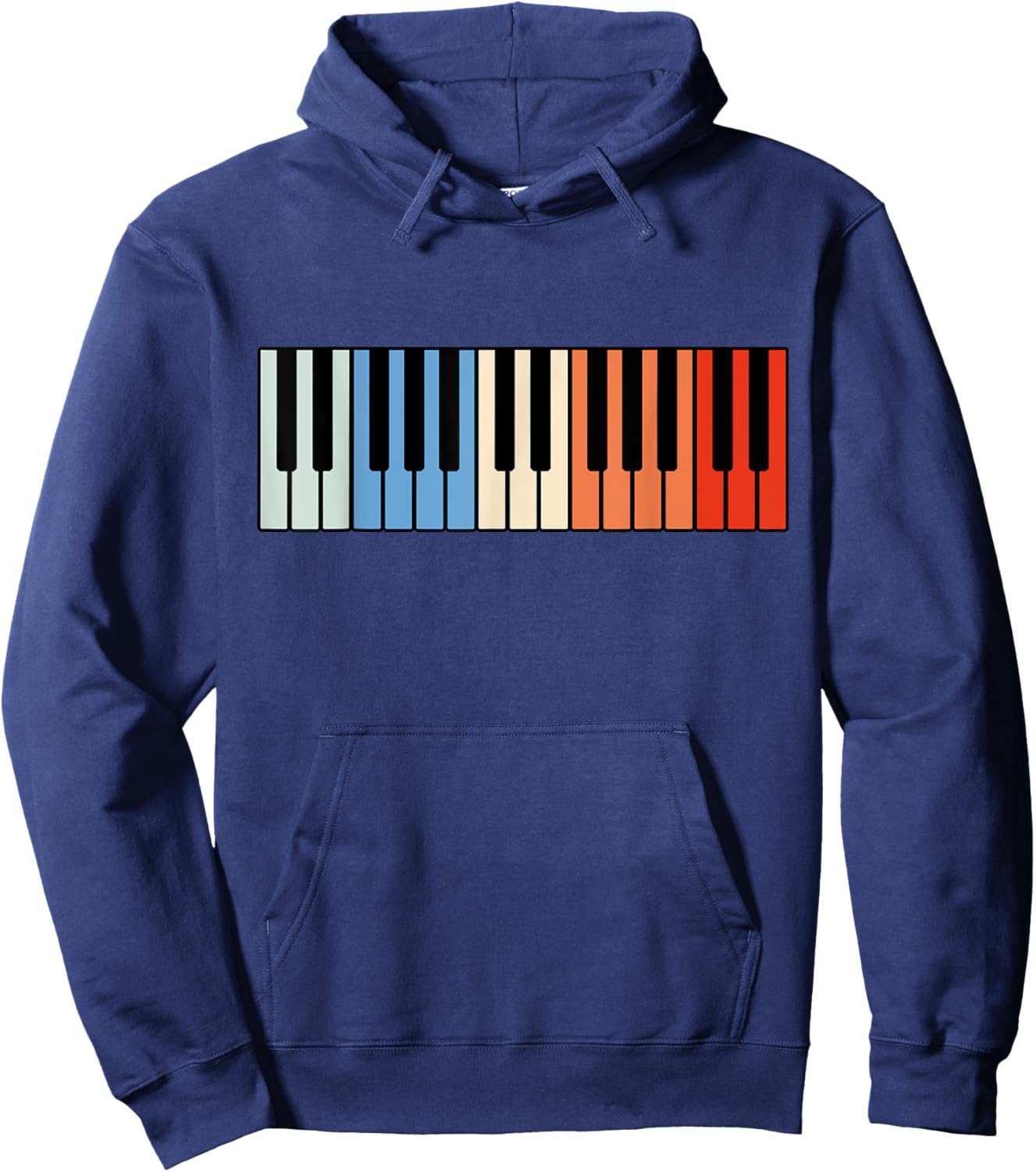 Vintage Piano Funny Pianist Music Keyboard Musician Outfit Hoodie - Hoodie | Navy