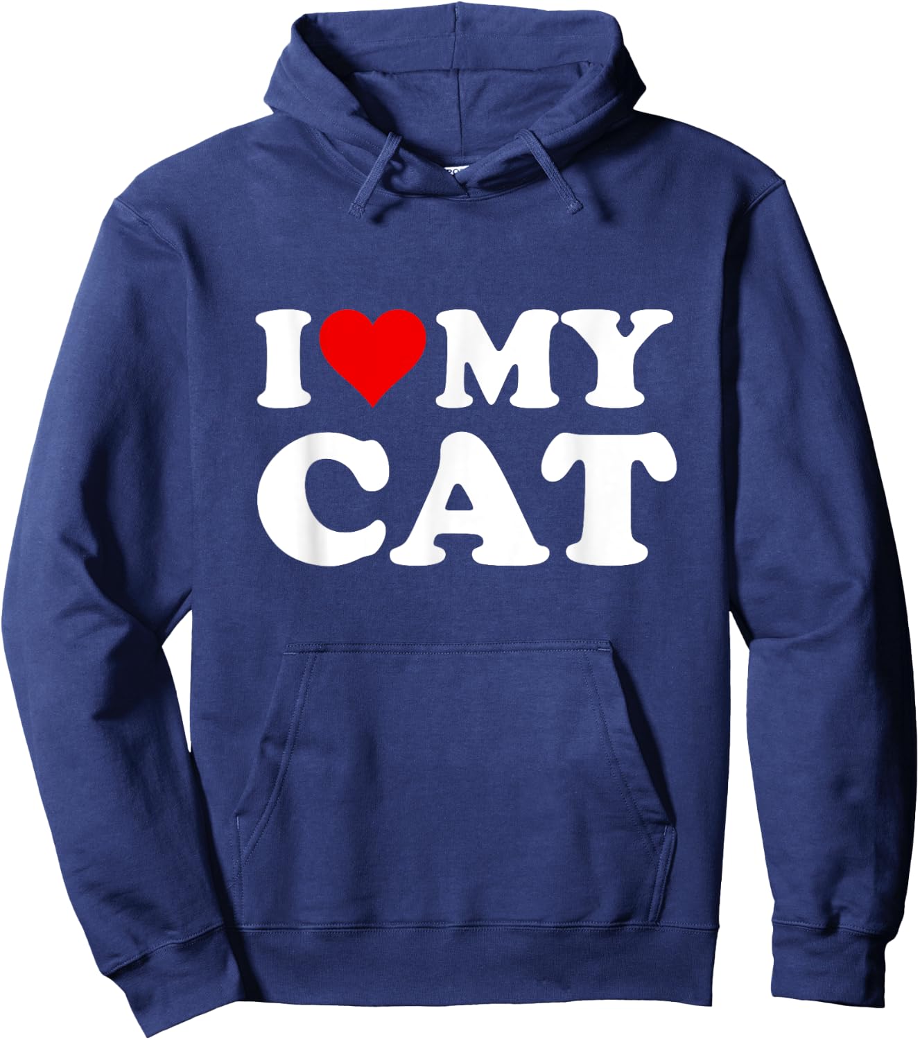 Red Heart I Love My Cat Men Women Girls Kids Hoodie - Hoodie | Navy