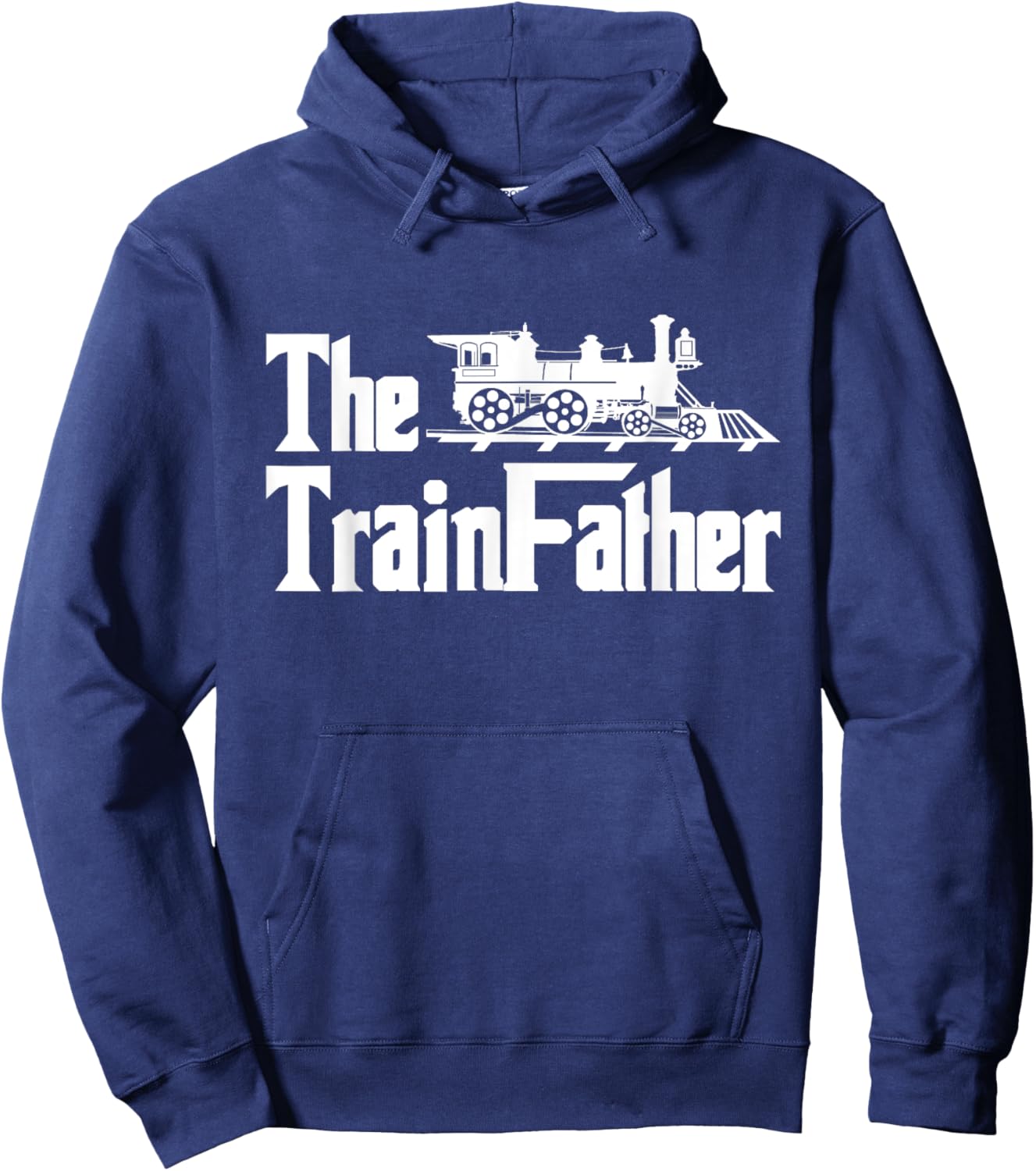 The Trainfather - Railroad Model Train Collector Conductor Hoodie - Hoodie | Navy