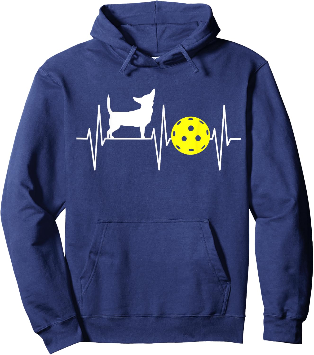 Chihuahua Shirt Pickleball Player EKG Dog Chihuahua Lover Women Girls Kids Hoodie - Hoodie | Navy