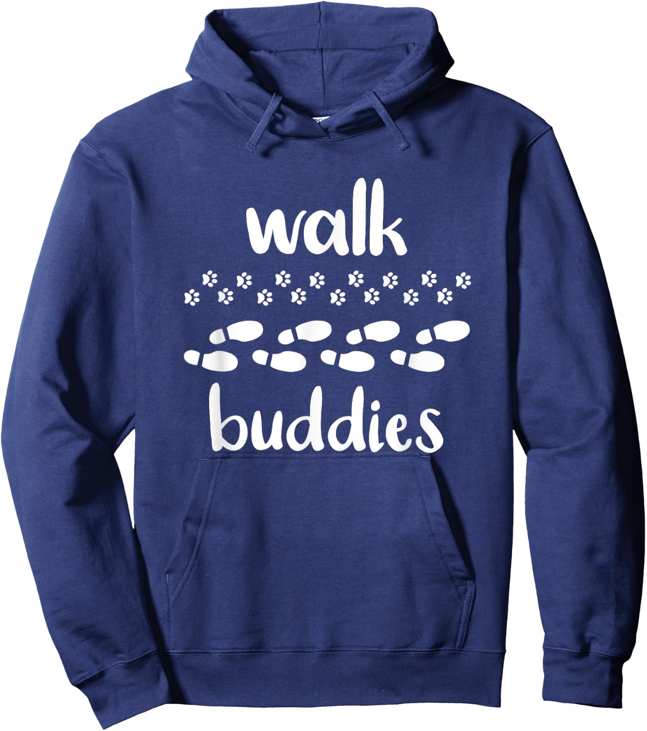 Walk Buddies Dog And Man Shirt Hoodie - Hoodie | Navy