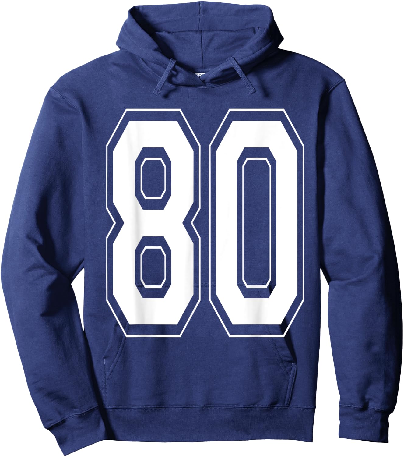 Number 80 Baseball Football Soccer Numbered Jersey Hoodie - Hoodie | Navy