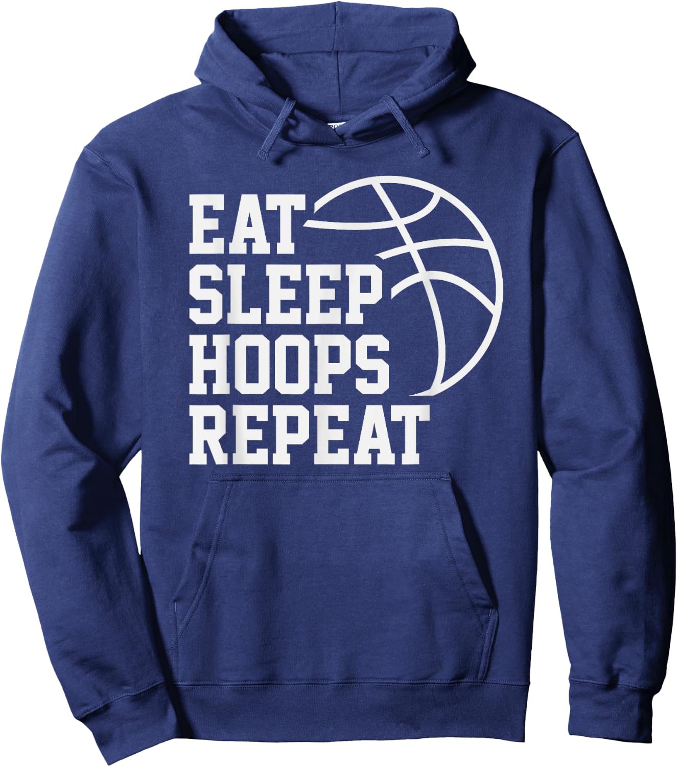 Eat Sleep Hoops Repeat Funny Saying Quote Basketball Hoodie - Hoodie | Navy