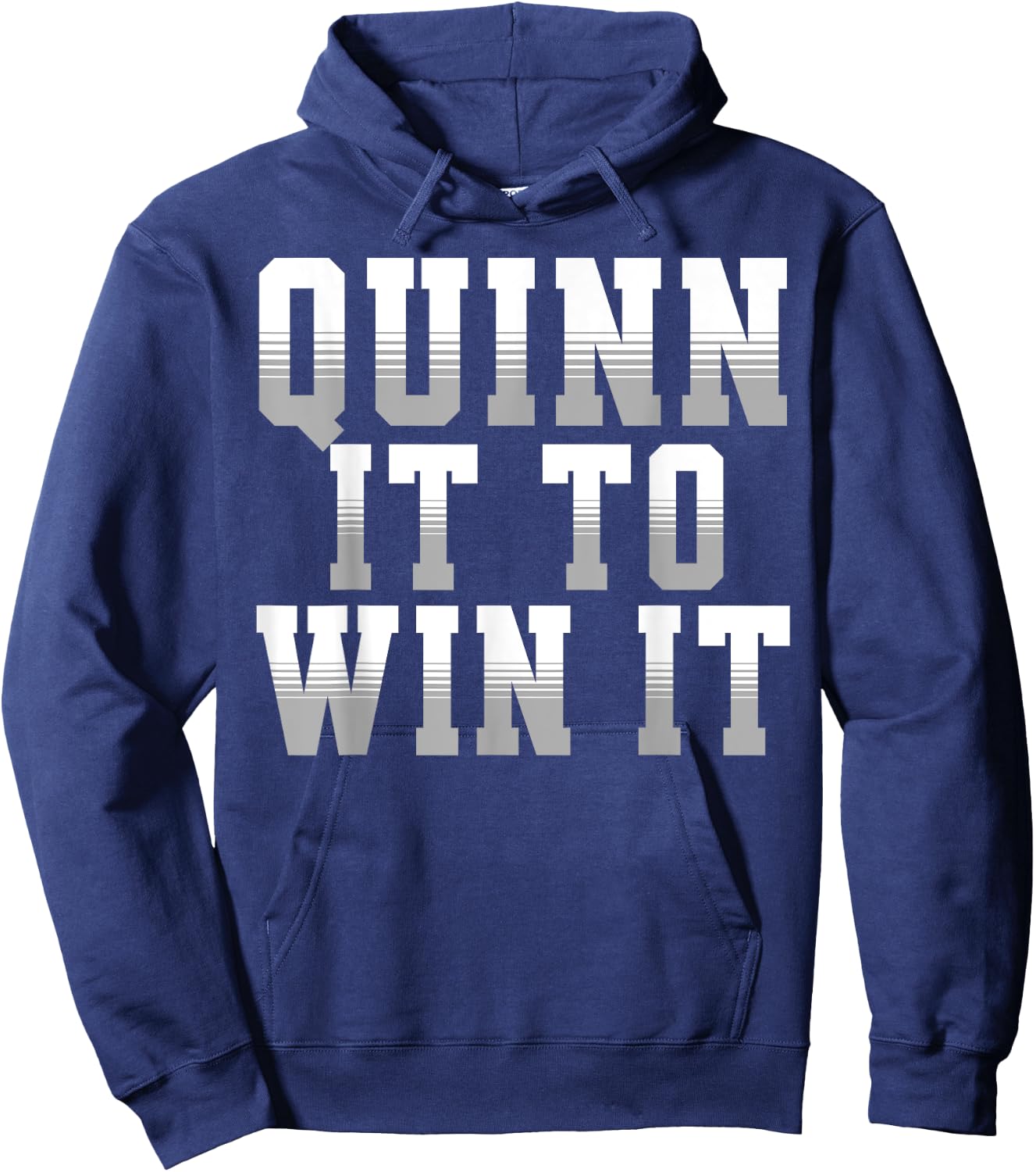 Quinn It To Win It Motivational Sports Motto 4 Coach Player Hoodie - Hoodie | Navy