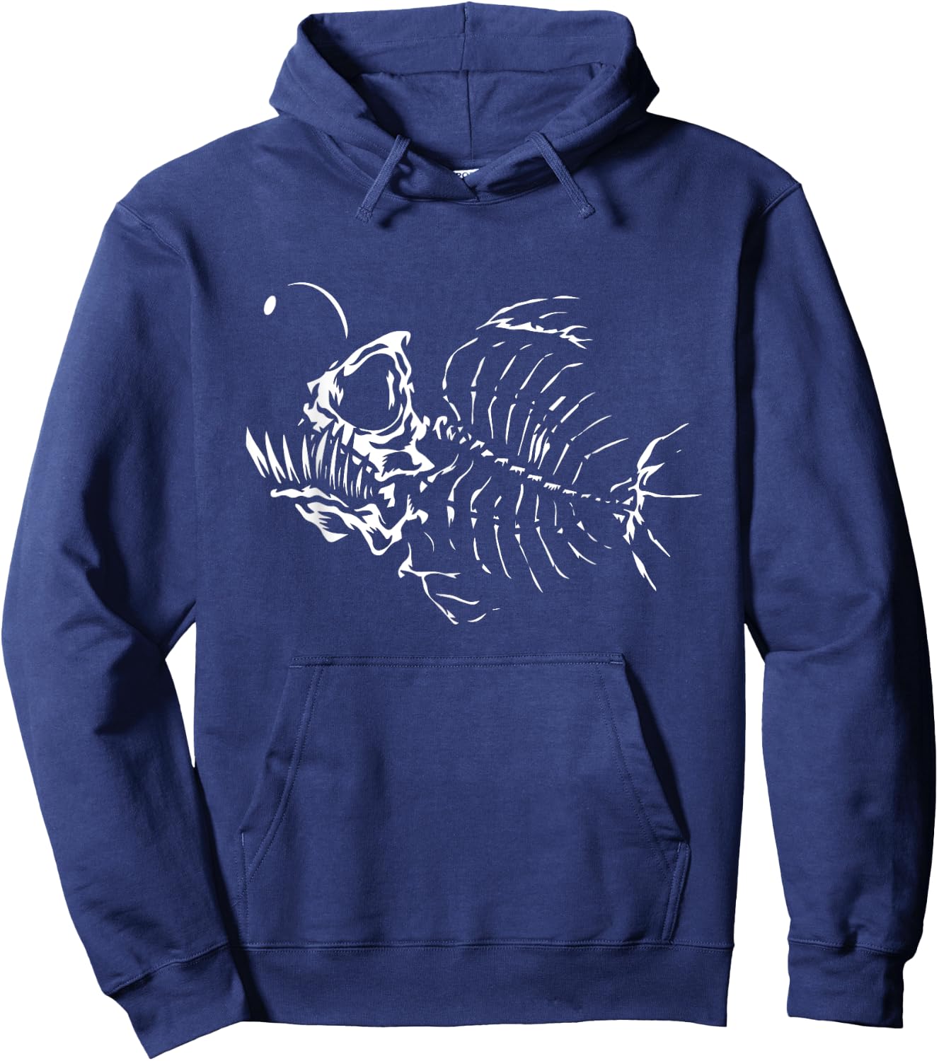 Angle Fish Skeleton Halloween Costume Scary Deep Sea Animal Hoodie - Hoodie | Navy