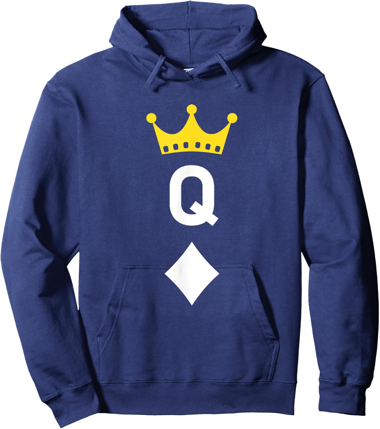 Playing Card Queen of Diamonds Hoodie - Hoodie | Navy