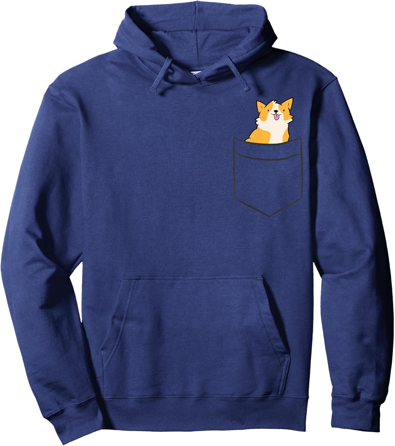 Corgi Dog In Pocket Pembroke Welsh Corgi Women Girls Kids Hoodie - Hoodie | Navy