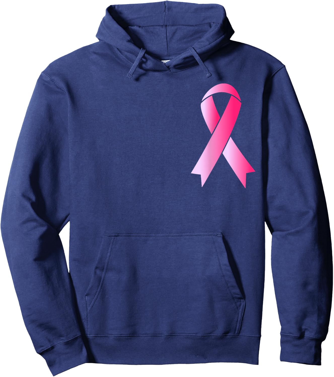 Back The Pink Ribbon Flag Breast Cancer Awareness Warrior Hoodie - Hoodie | Navy