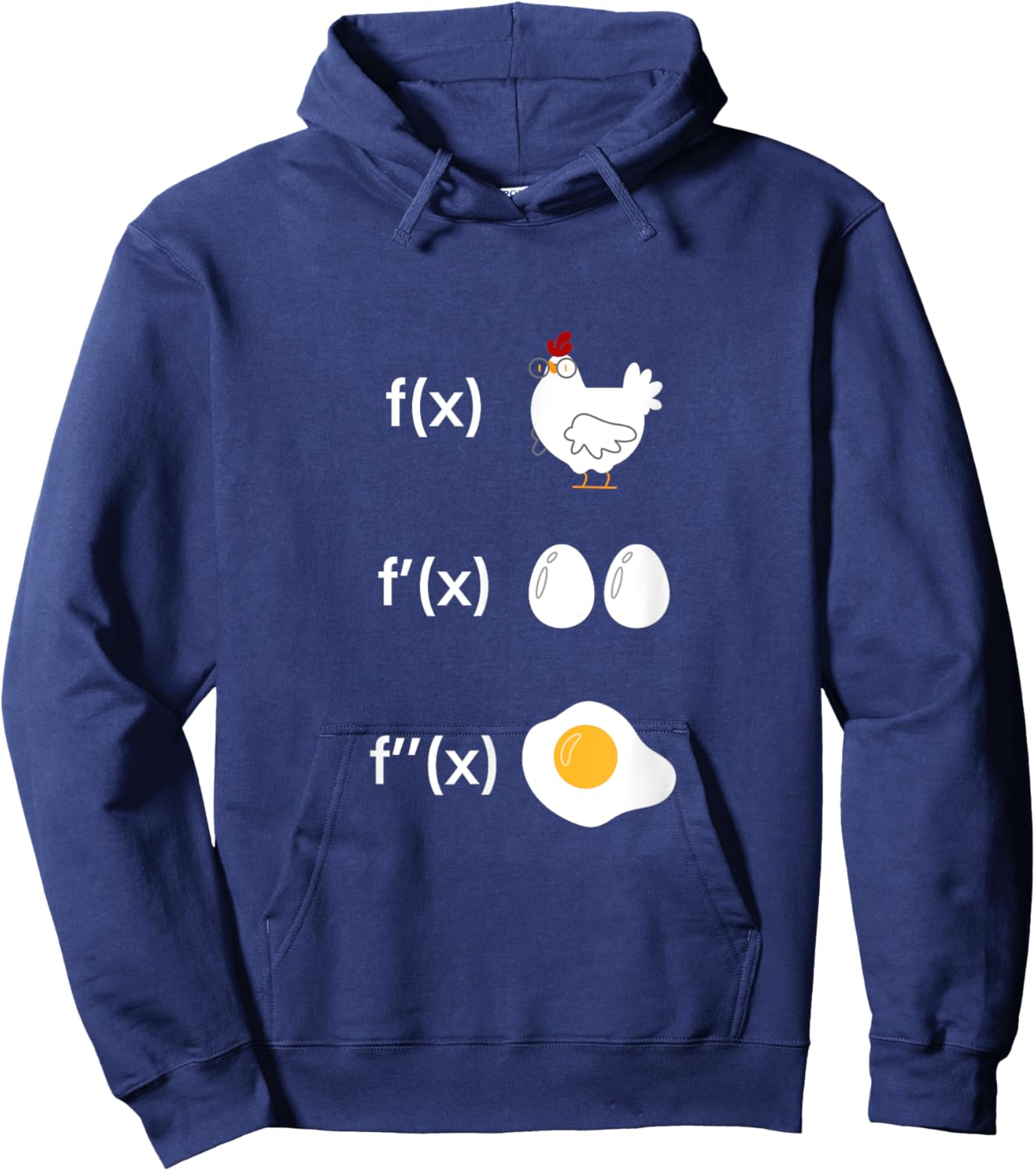 Derivative Function Math Teacher Fried Egg Derivative Chicken Men Women Hoodie - Hoodie | Navy