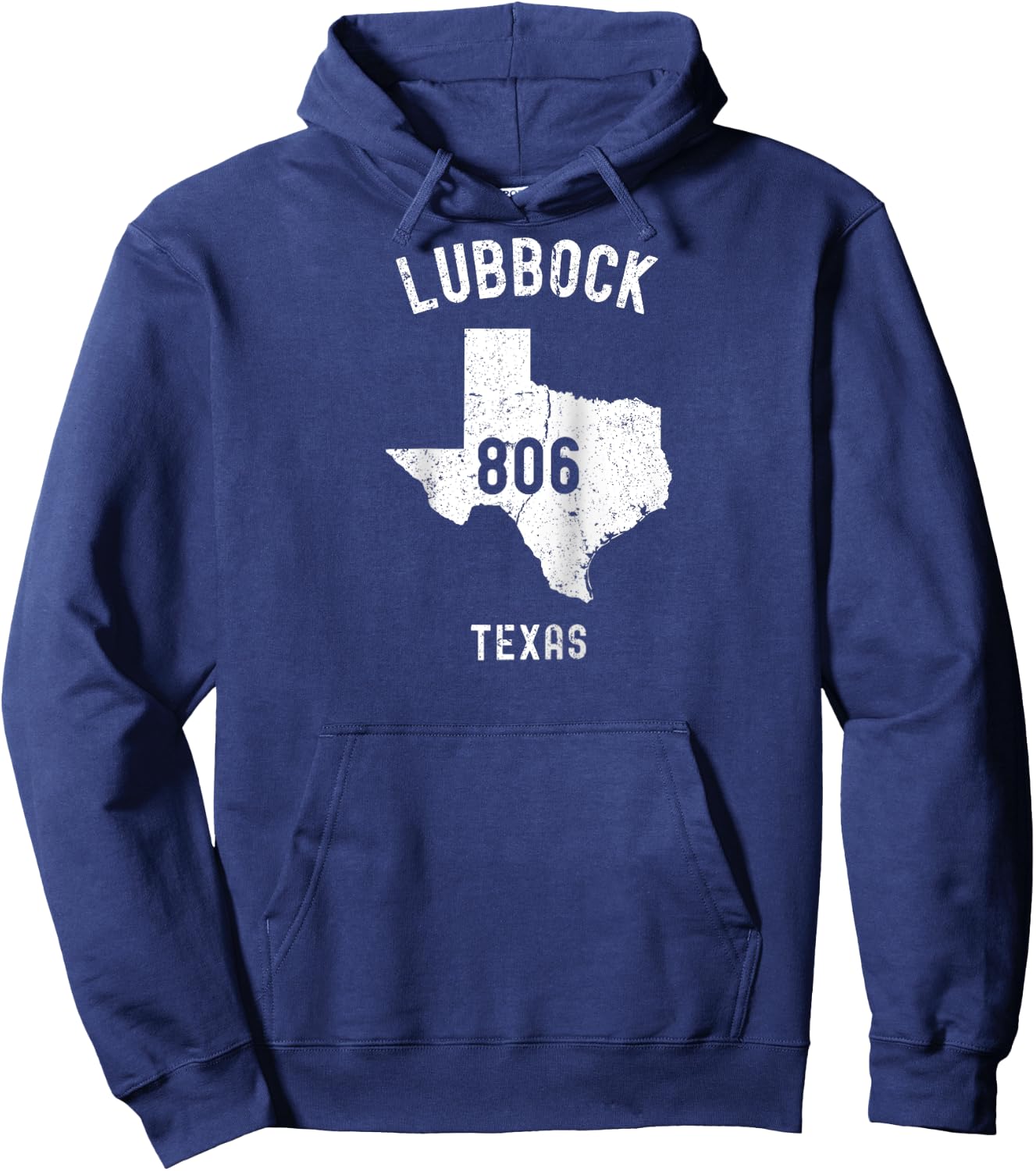 Lubbock Texas TX 806 Vintage Athletic Style Raglan Baseball Hoodie - Hoodie | Navy