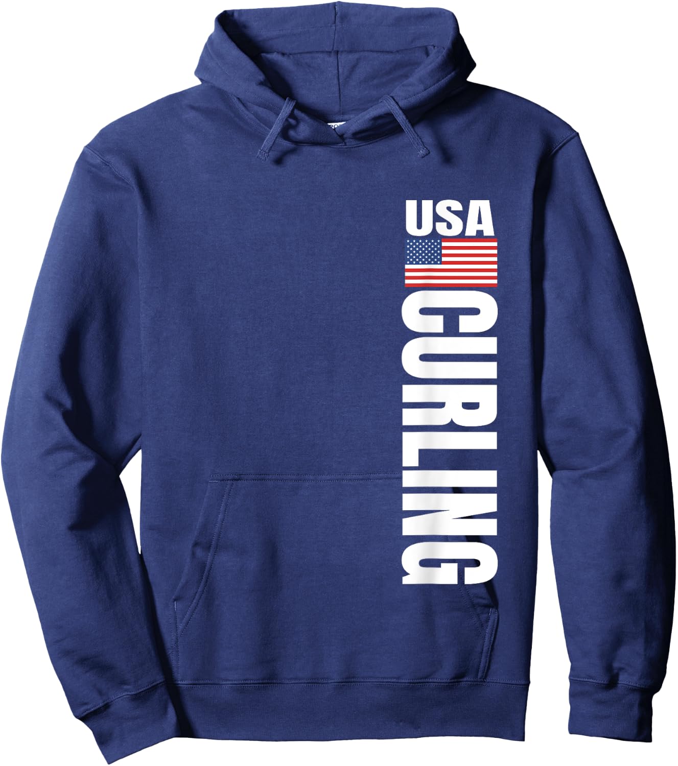 Curling USA Team American Flag Rink Women Men Hoodie - Hoodie | Navy