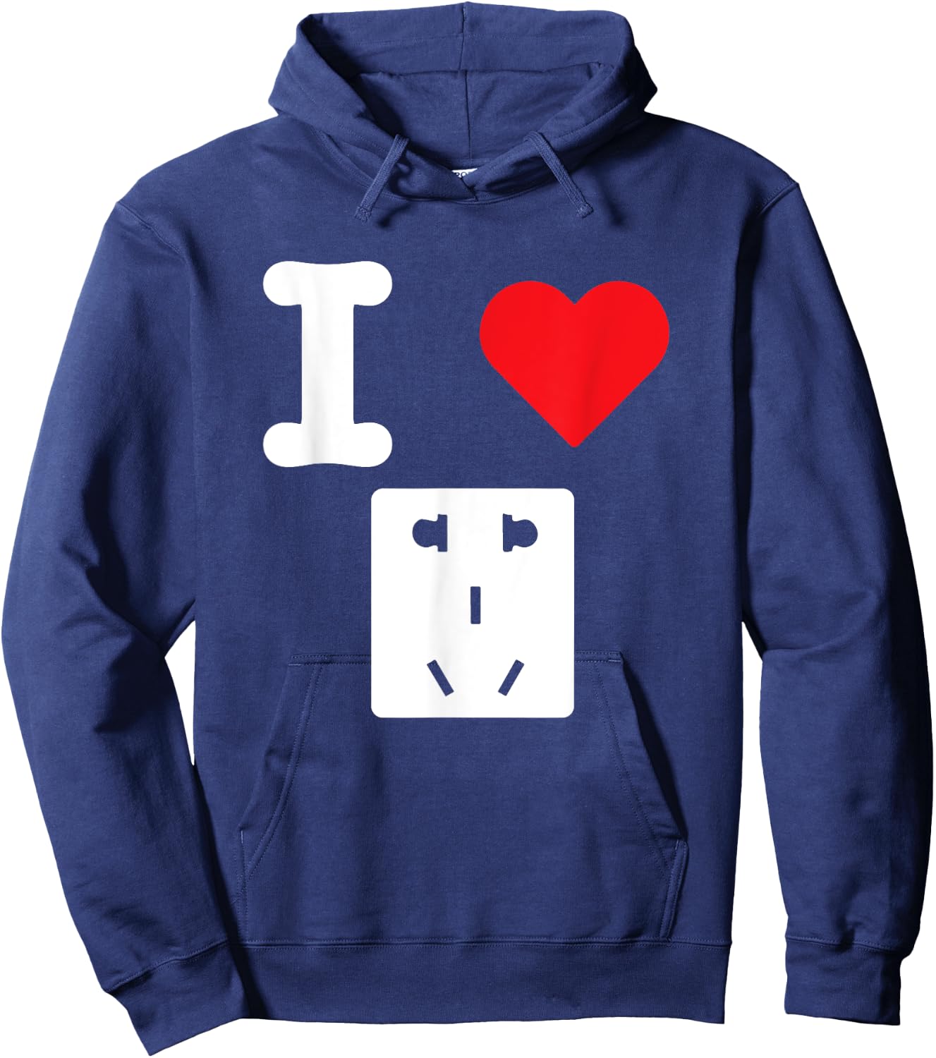 I Love Electrical Outlets Receptacles Socket Electric Supply Hoodie - Hoodie | Navy