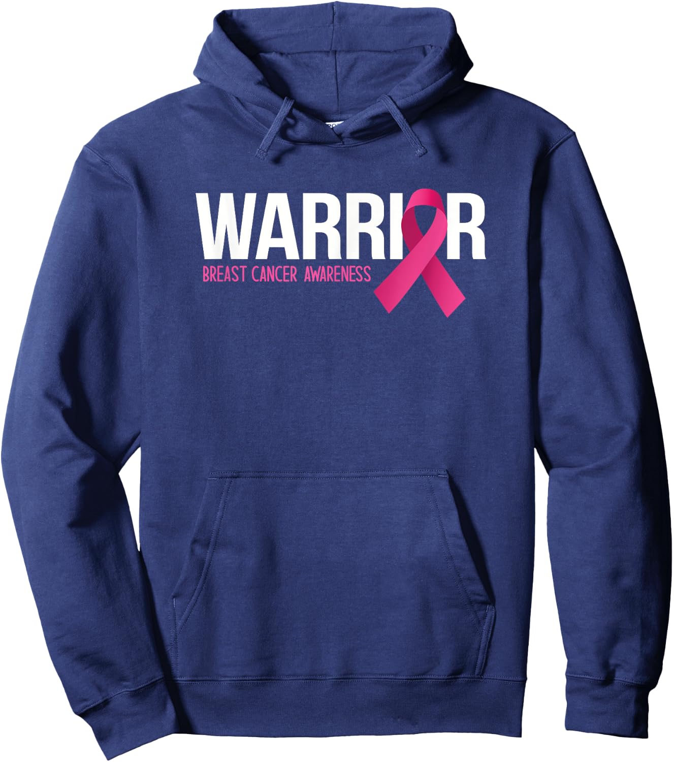 Warrior Breast Cancer Awareness Month Pink Ribbon Fighter Hoodie - Hoodie | Navy
