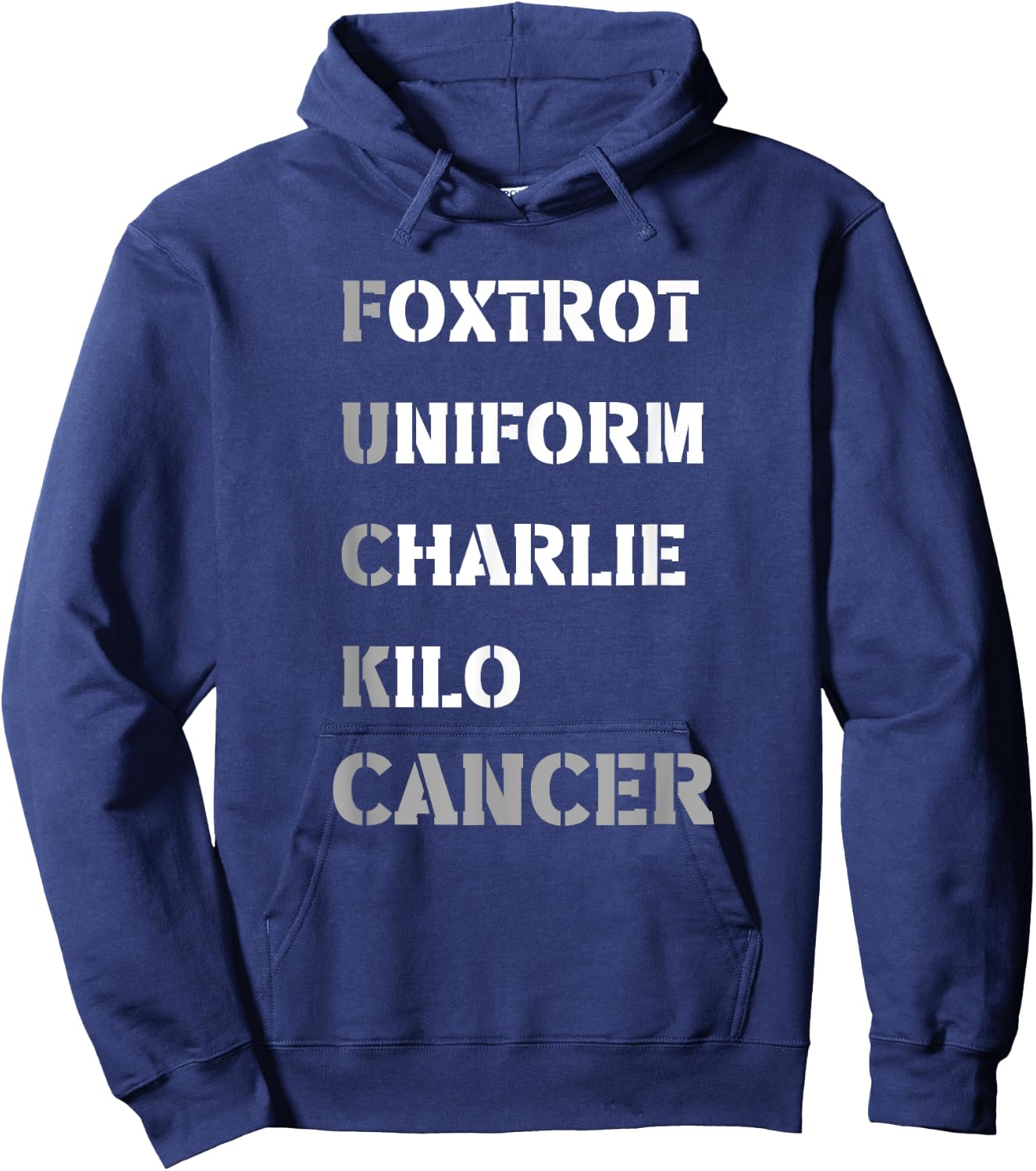 Foxtrot Uniform Charlie Kilo F-ck Lung Cancer - Support Hoodie - Hoodie | Navy