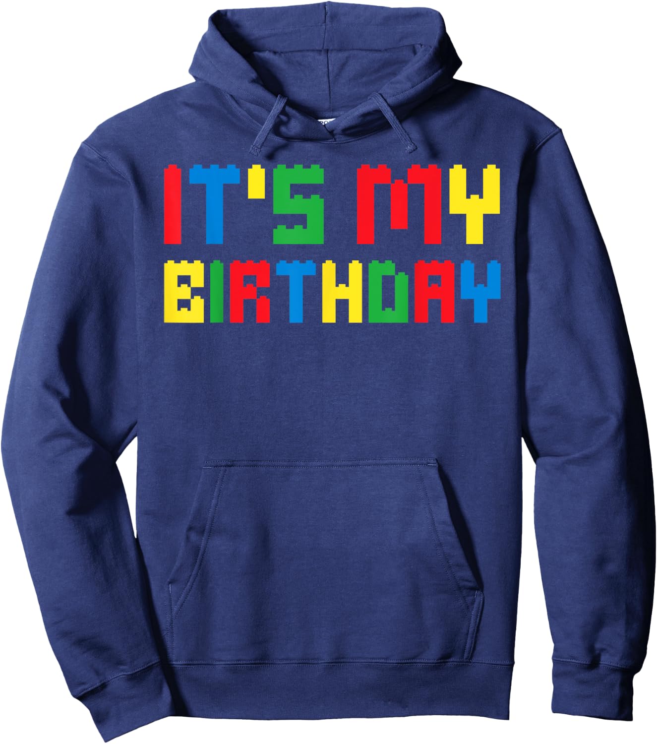Cute It's My Birthday Shirt for Block Building Boys Kids Hoodie - Hoodie | Navy
