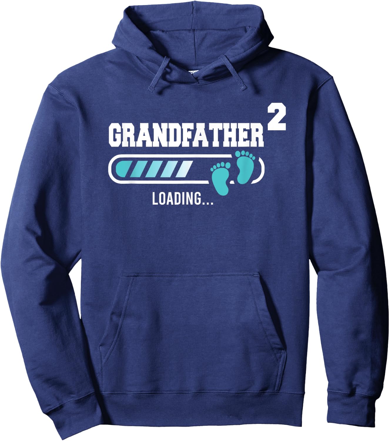 Grandfather 2 Second Time Grandpa Funny Grandpa Of Two Hoodie - Hoodie | Navy