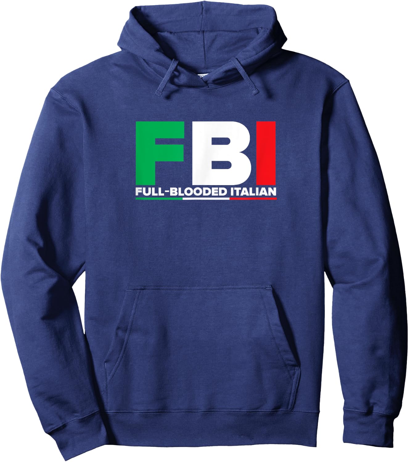 ITALIA - FBI Full-Blooded Italian - Italian Flag Hoodie - Hoodie | Navy