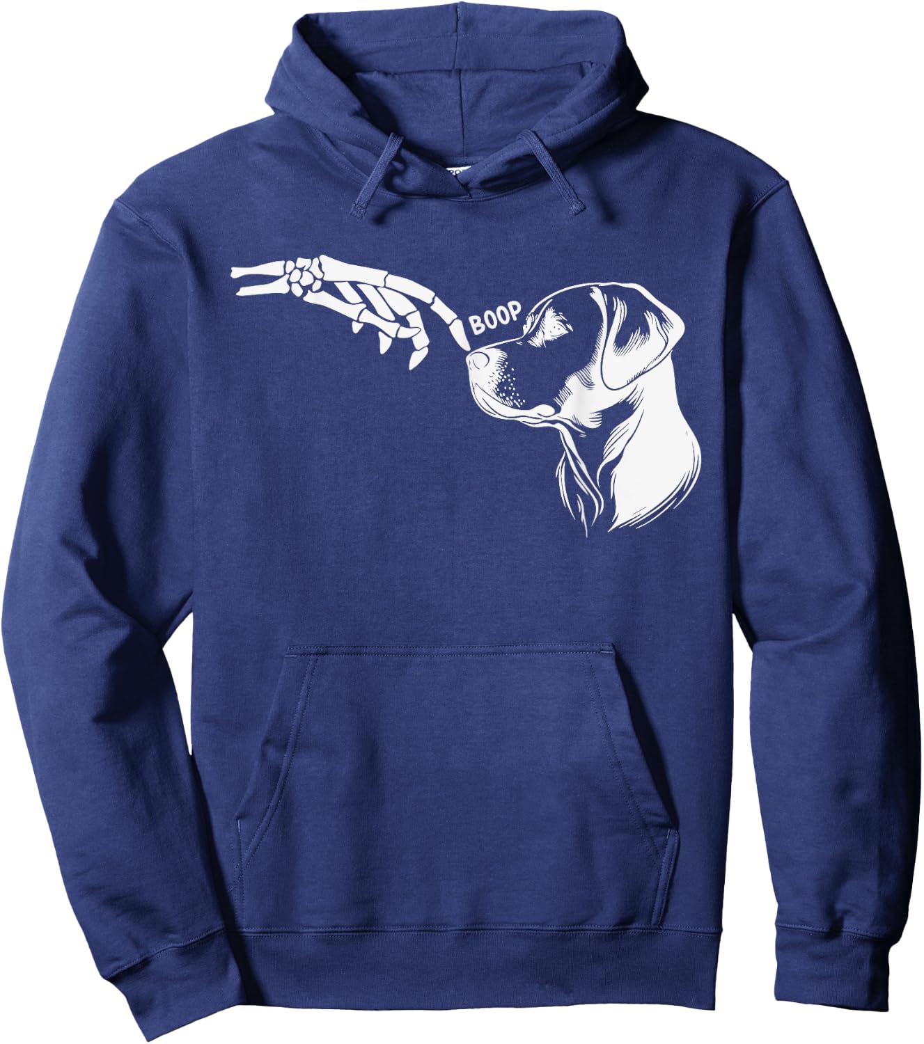 Dog Lover Skeleton Hand Boop Funny Halloween 2023 Labrador Hoodie - Hoodie | Navy
