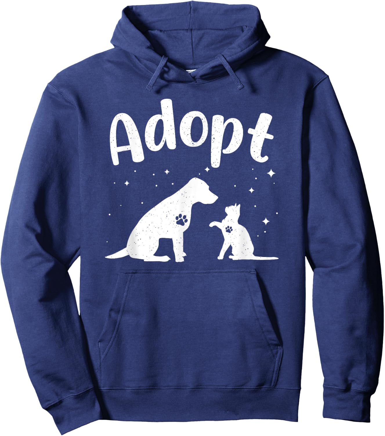 Dog Adopt Art Women Cat Rescue Pet Animal Adoption Hoodie - Hoodie | Navy