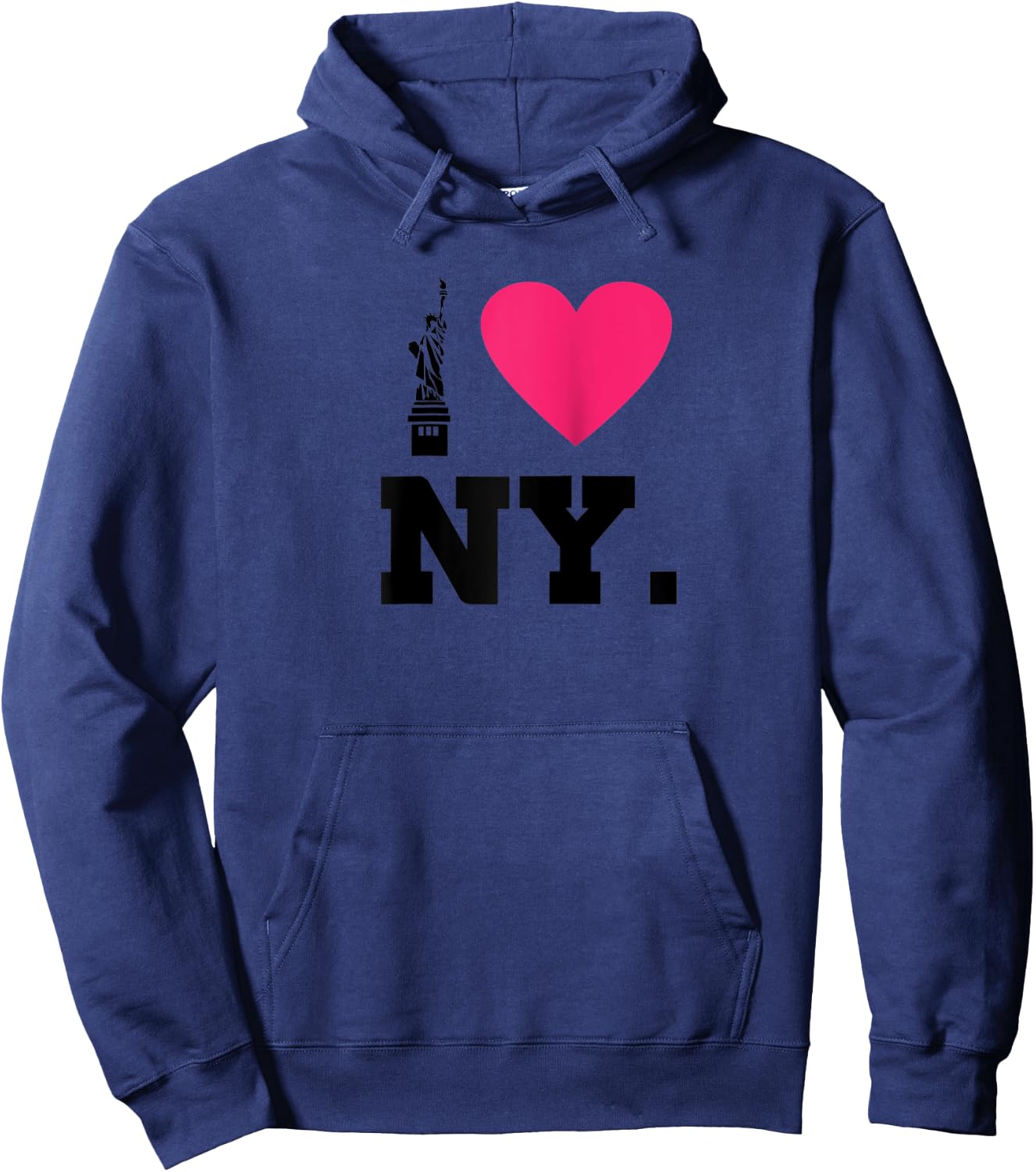 I Heart NY : Statue of Liberty New York Heart Raglan Baseball Hoodie - Hoodie | Navy