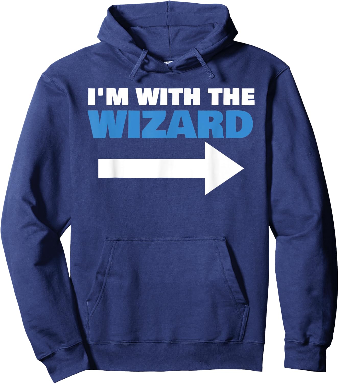 I'm With The Wizard Fun Matching Halloween Couple Costume Hoodie - Hoodie | Navy