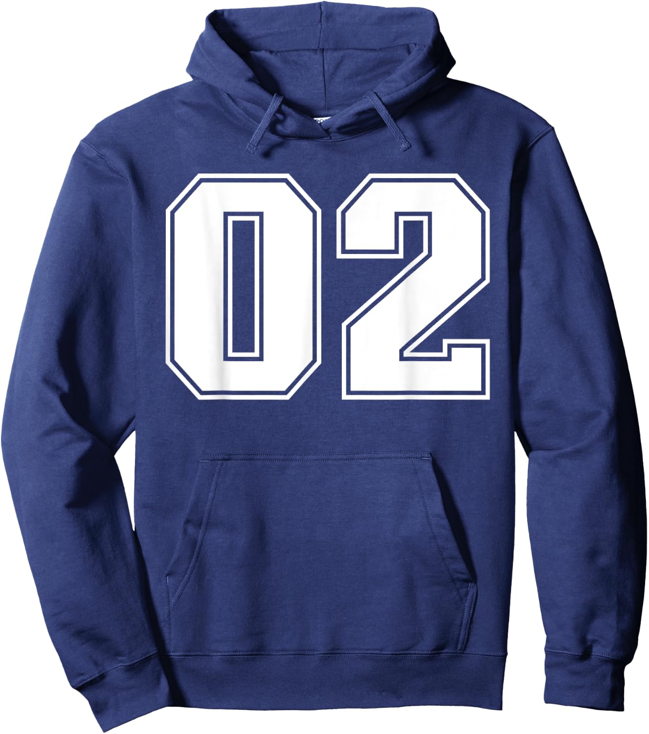02 Jersey Number Baseball Football Soccer Halloween Birthday Hoodie - Hoodie | Navy