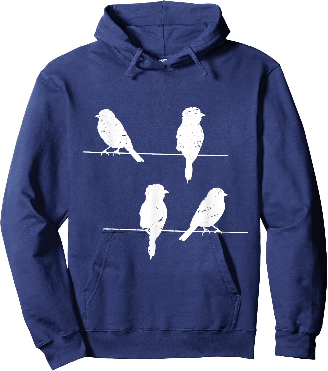 Birds On A Wire Funny and Cute Bird Lover Graphic Hoodie - Hoodie | Navy