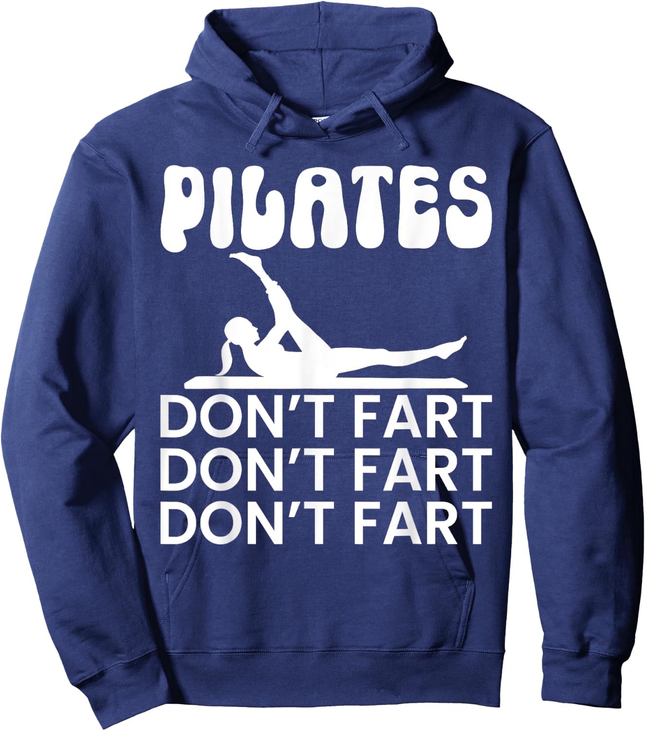 Pilates Gifts -Adults Black Modern Fun Yoga Small Short Sleeve Hoodie - Hoodie | Navy