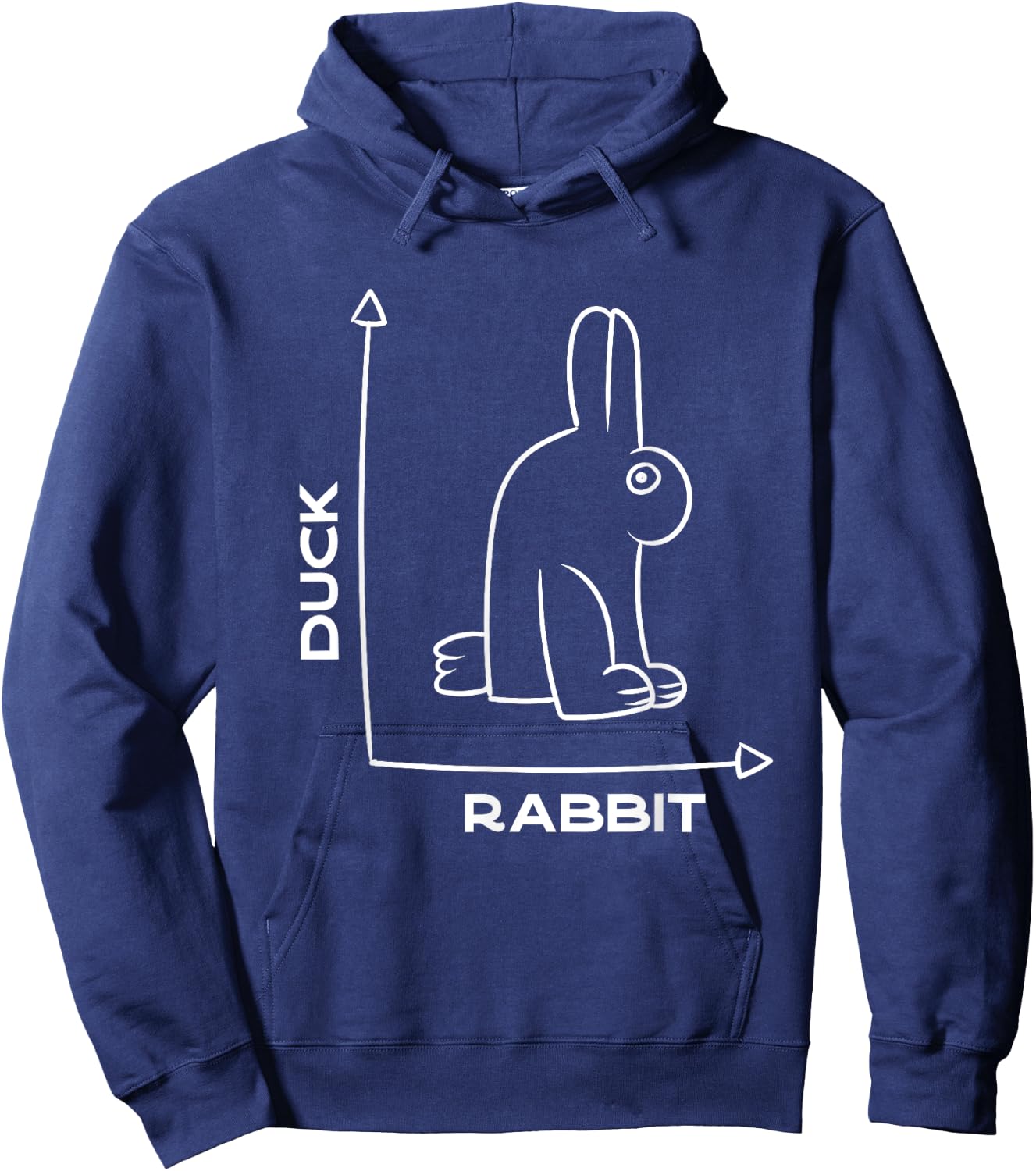 Duck - Rabbit - Funny - Joke - Bunny - Optical Illusion -pun Hoodie - Hoodie | Navy