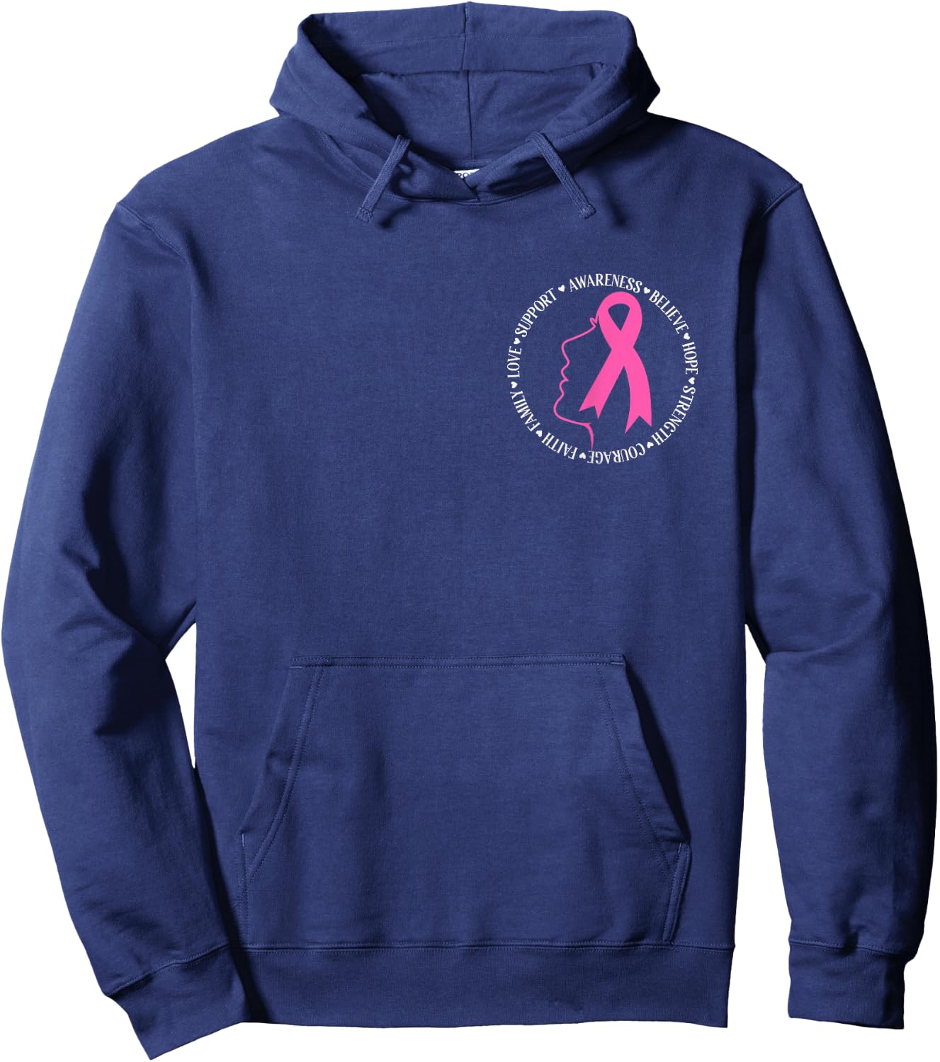 Breast Cancer Awareness Pink Ribbon Support Squad Cancer Hoodie - Hoodie | Navy