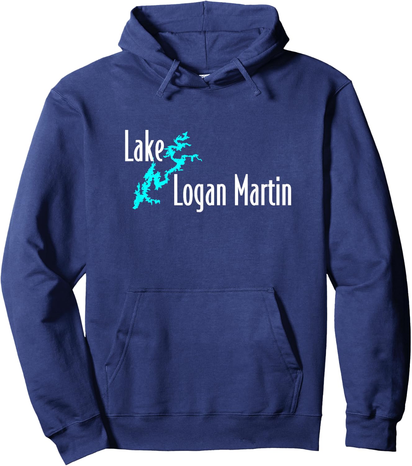 Minimalist Logan Martin Lake - Alabama Hoodie - Hoodie | Navy