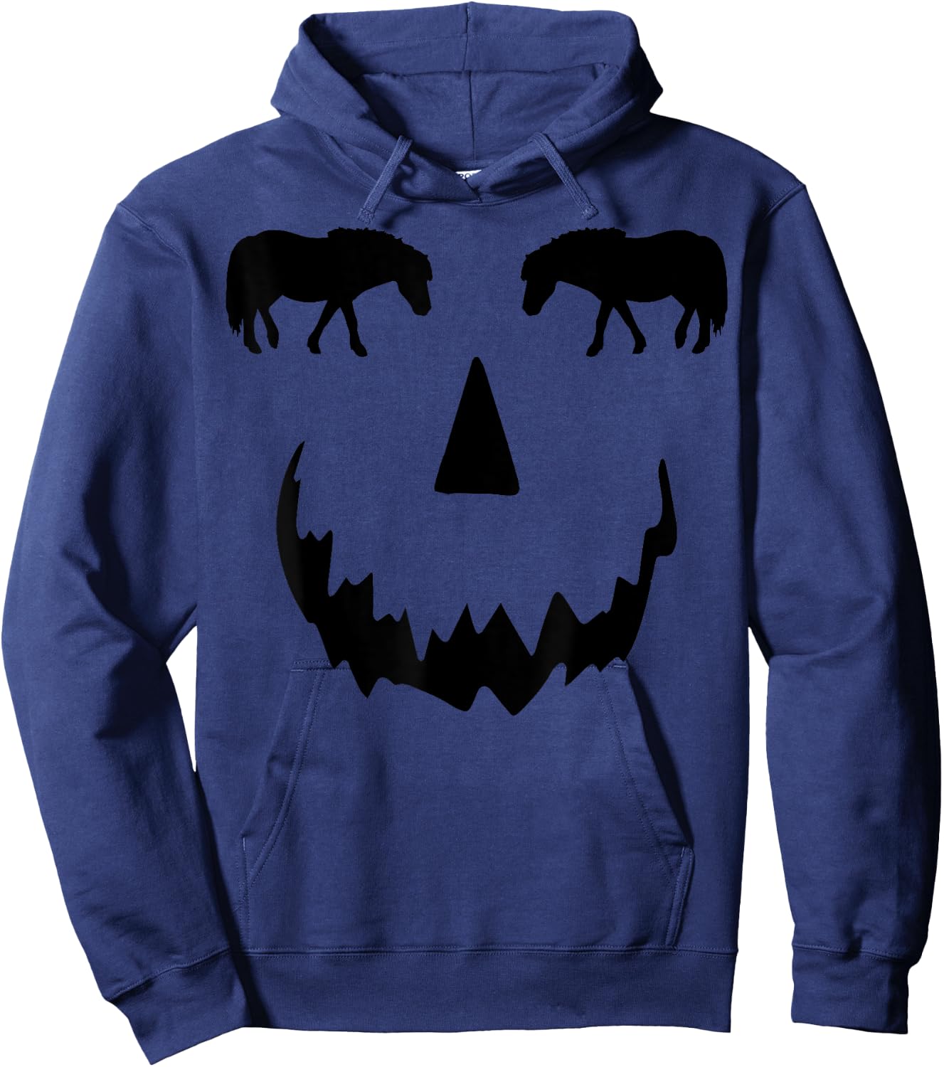 pumpkin Miniature Horse Tiny Horse halloween Hoodie - Hoodie | Navy