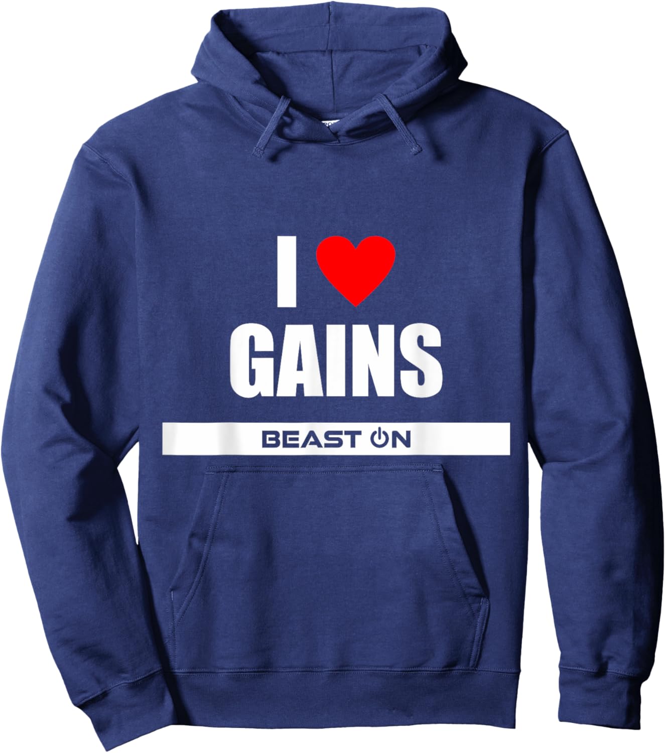 I Love Gains Bodybuilding Gainz Gym Fitness Training Workout Hoodie - Hoodie | Navy