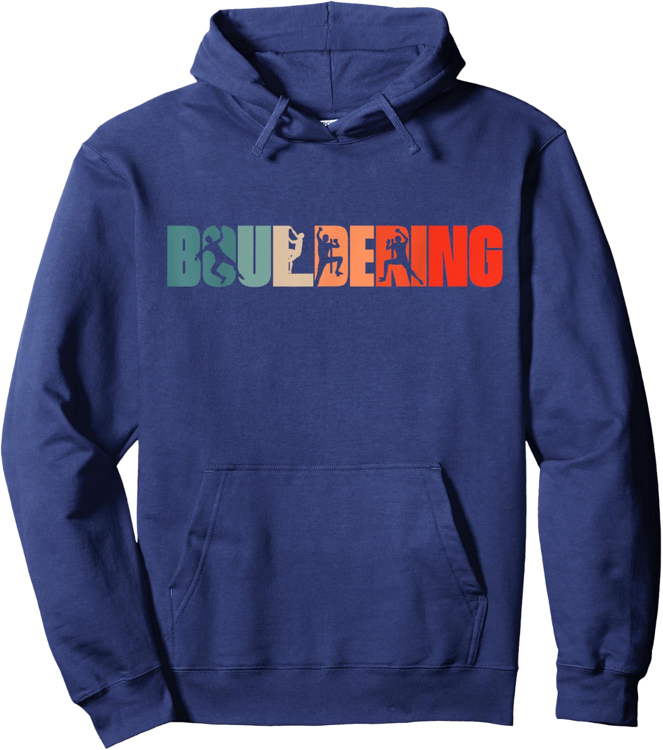 Retro Bouldering Climbing - Vintage Climber Bouldering Hoodie - Hoodie | Navy
