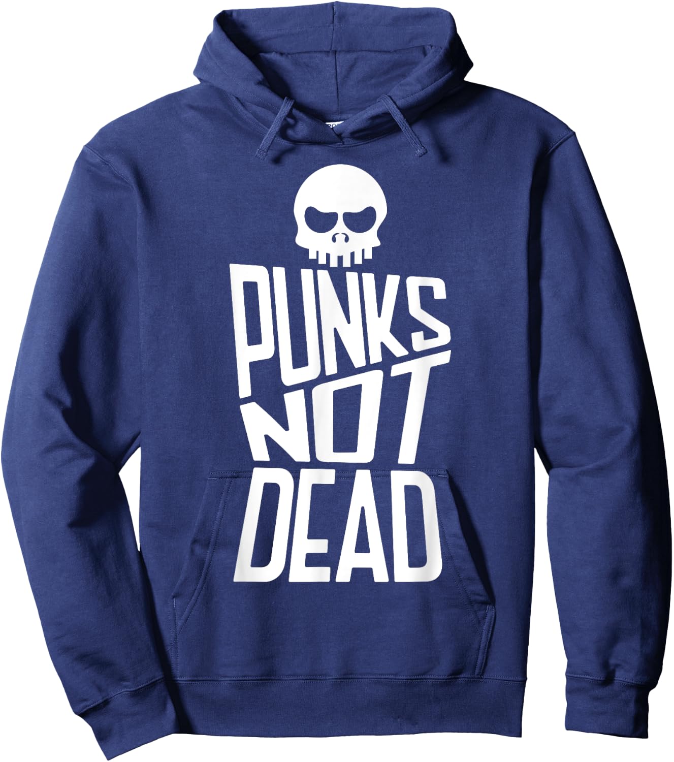 Punks Not Dead Skeleton Music Skull Aesthetic Subculture Hoodie - Hoodie | Navy